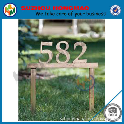 Stainless steel house number sign